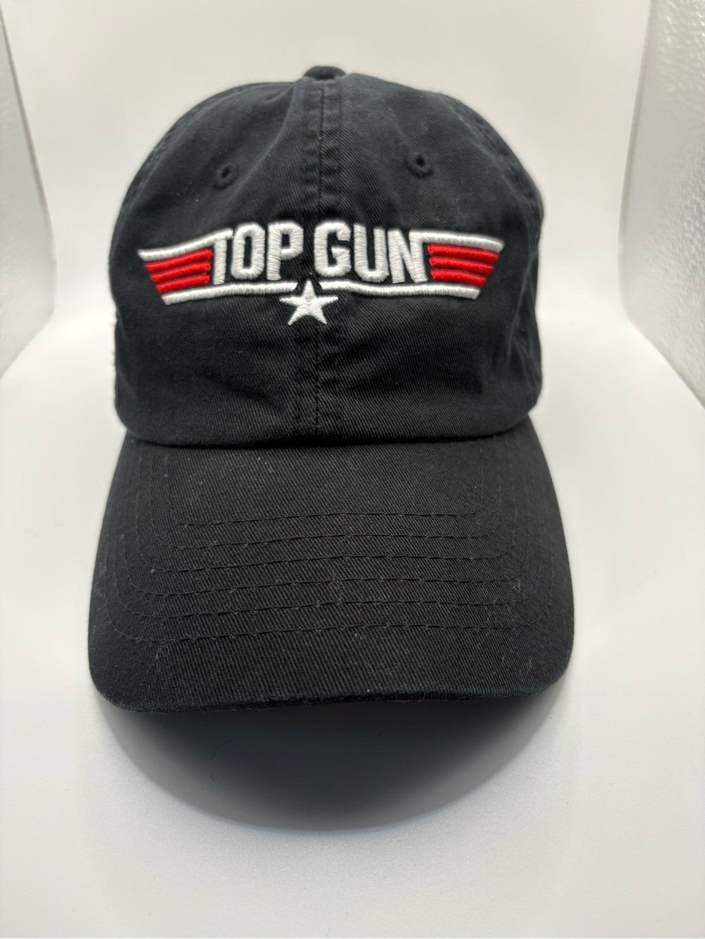 Top Gun Paramount Black Embroidered Logo Adjustable Dad Hat Cap